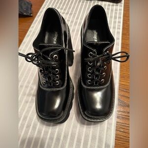 Jeffrey Campbell Black Lace-Up Platforms